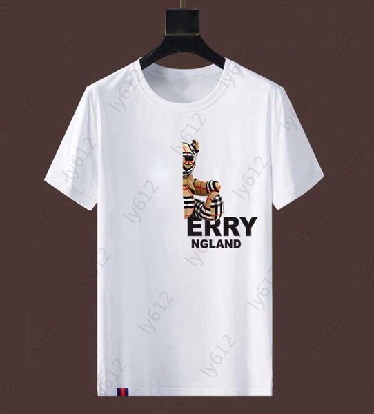 white designer mens spring summer classic brand plaid three-dimensional bear letter logo printed design cotton wrinkle resistant short slee, White;black
white designer mens spring summer classic brand plaid three-dimensional bear letter logo printed design cotton wrinkle resistant short slee, White;black