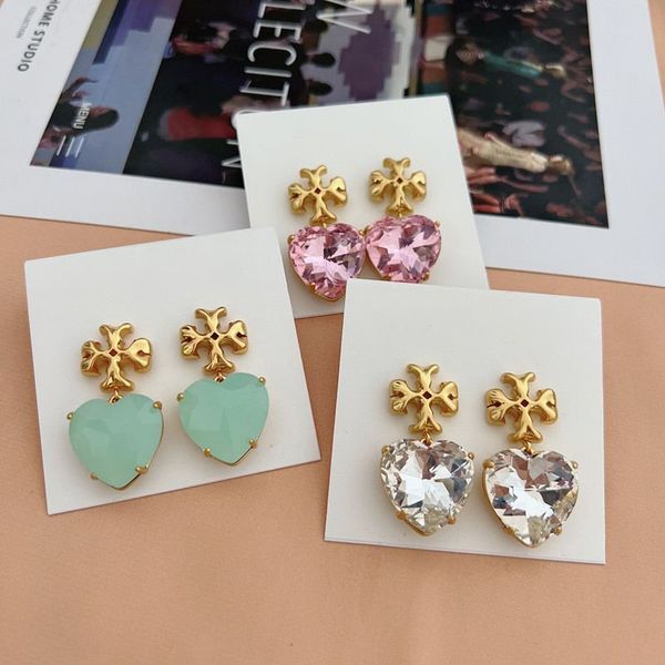 with pouch fashion jewelry women designer studs heart diamond pendant luxury earring, Golden;silver
with pouch fashion jewelry women designer studs heart diamond pendant luxury earring, Golden;silver