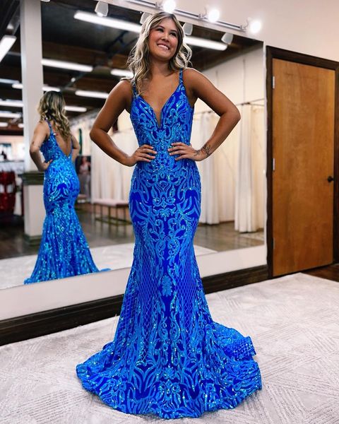 royal blue mermaid prom dresses sequins lace party evening dress spaghetti backless long special occasion dress, Black
royal blue mermaid prom dresses sequins lace party evening dress spaghetti backless long special occasion dress, Black