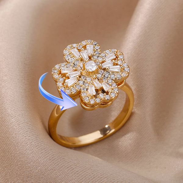 cluster rings rotating four clover rings for women stainless steel ring opening adjustable wedding anillos aesthetic jewelry mothers day gif, Golden;silver
cluster rings rotating four clover rings for women stainless steel ring opening adjustable wedding anillos aesthetic jewelry mothers day gif, Golden;silver
