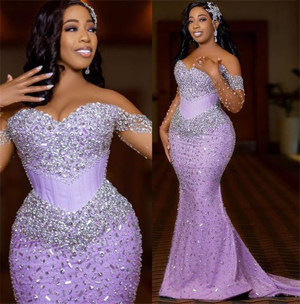 2023 april aso ebi lilac mermaid prom dress crystals beaded evening formal party second reception birthday engagement gowns dress robe de so, Black
2023 april aso ebi lilac mermaid prom dress crystals beaded evening formal party second reception birthday engagement gowns dress robe de so, Black