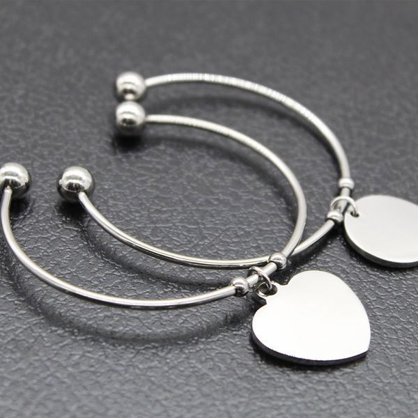 5pcs lot women cuff bangle charm bracelet heart / round tag stainless steel for nice gifts jewelry, White
5pcs lot women cuff bangle charm bracelet heart / round tag stainless steel for nice gifts jewelry, White