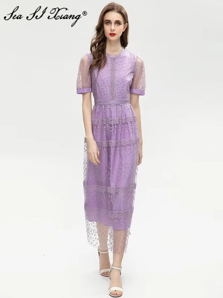 casual dresses seasixiang fashion designer spring mesh dress women o-neck short sleeve flowers embroidery vintage party long dresses 230424, Black;gray
casual dresses seasixiang fashion designer spring mesh dress women o-neck short sleeve flowers embroidery vintage party long dresses 230424, Black;gray