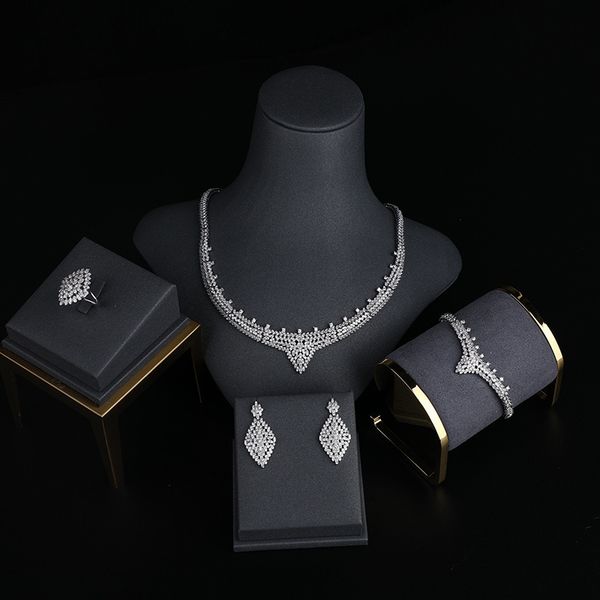 wedding jewelry sets myfeivo micro-inlaid zircon 5 pieces bridal jewelry sets luxury necklace bracelet ring earrings set for female hq0858 2, Slivery;golden
wedding jewelry sets myfeivo micro-inlaid zircon 5 pieces bridal jewelry sets luxury necklace bracelet ring earrings set for female hq0858 2, Slivery;golden