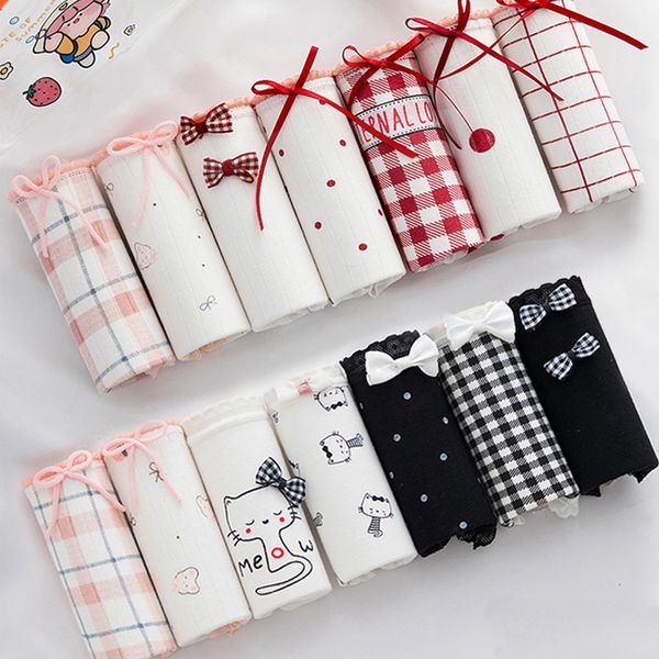 women's panties 7 pcs/set panties women's cotton panties underwear print cute girl briefs mid waist female comfort breathable lady, Black;pink
women's panties 7 pcs/set panties women's cotton panties underwear print cute girl briefs mid waist female comfort breathable lady, Black;pink