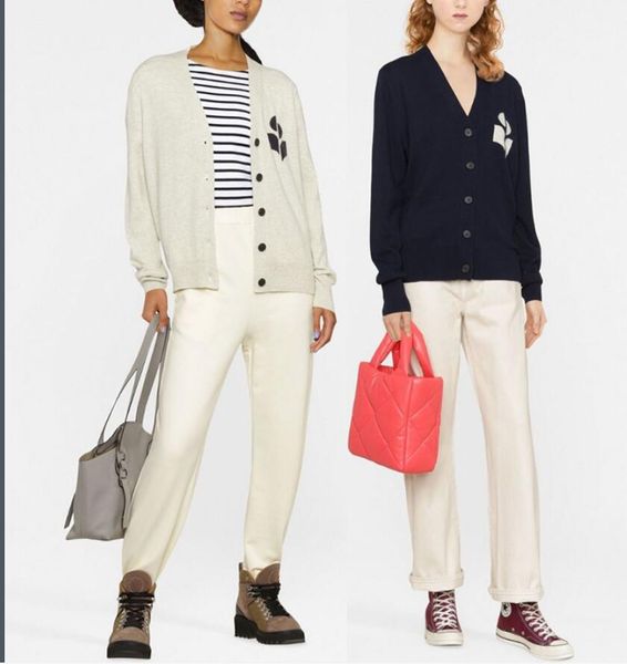 new isabel marant women's sweaters fashion french classic button cardigan wool cotton blended knit designer sweater long sleeves sweats, White;black
new isabel marant women's sweaters fashion french classic button cardigan wool cotton blended knit designer sweater long sleeves sweats, White;black