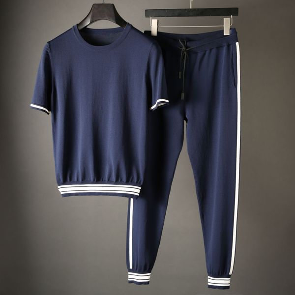 men's tracksuits minglu summer mens sets t-shirtpants luxury knitted short sleeve casual male sets fashion slim fit sport casual man se, Gray
men's tracksuits minglu summer mens sets t-shirtpants luxury knitted short sleeve casual male sets fashion slim fit sport casual man se, Gray