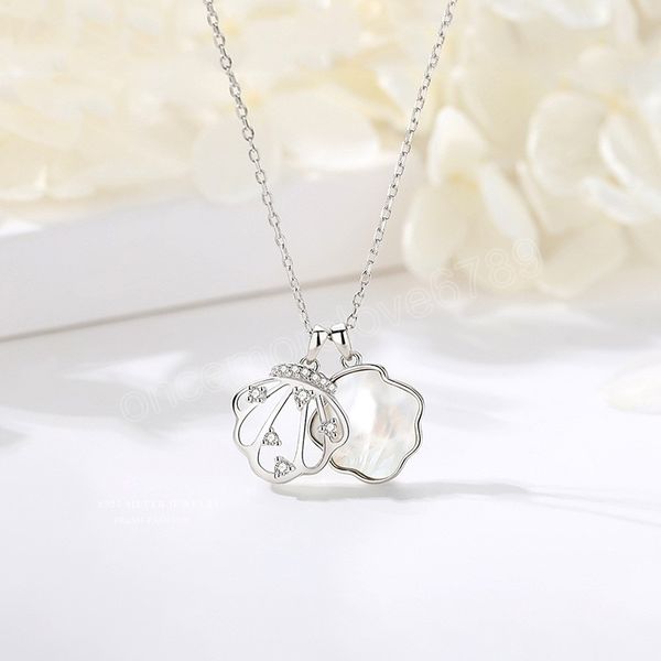 european and american ins style hollow double shell necklace elegant ladies mother-of-pearl luxury design banquet jewelry gift, Silver
european and american ins style hollow double shell necklace elegant ladies mother-of-pearl luxury design banquet jewelry gift, Silver