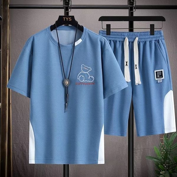 men's tracksuits korean waffle men's short suit summer trend funny bear white suit casual men clothing crew neck t-shirt shorts tw, Gray
men's tracksuits korean waffle men's short suit summer trend funny bear white suit casual men clothing crew neck t-shirt shorts tw, Gray