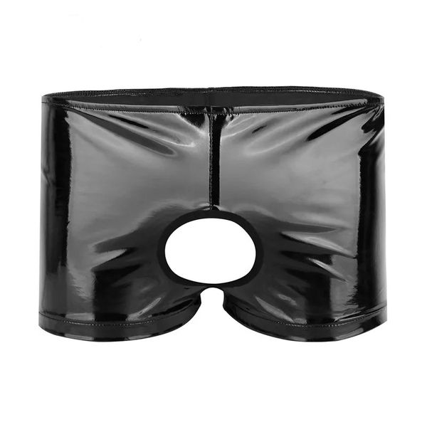 lingerie panties men's pvc bright leather underwear briefs open crotch shorts, Black;white
lingerie panties men's pvc bright leather underwear briefs open crotch shorts, Black;white