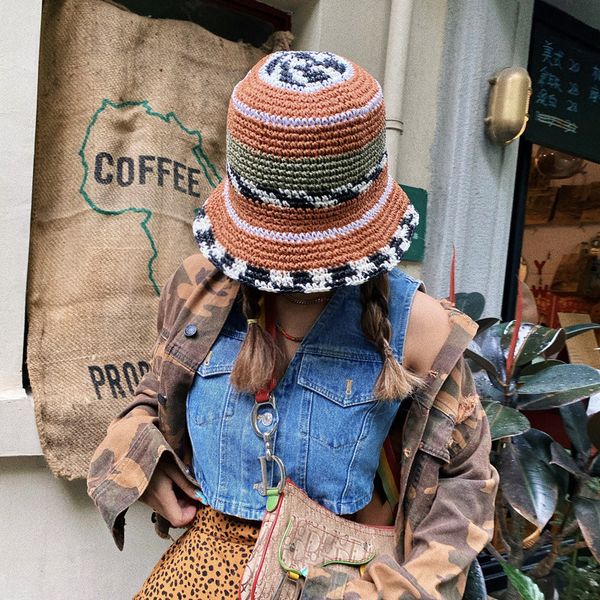 wide brim hats bucket hats retro checkerboard stripes crochet bucket hat women ins travel fisherman hat summer sunscreen sun hat beach straw, Blue;gray
wide brim hats bucket hats retro checkerboard stripes crochet bucket hat women ins travel fisherman hat summer sunscreen sun hat beach straw, Blue;gray