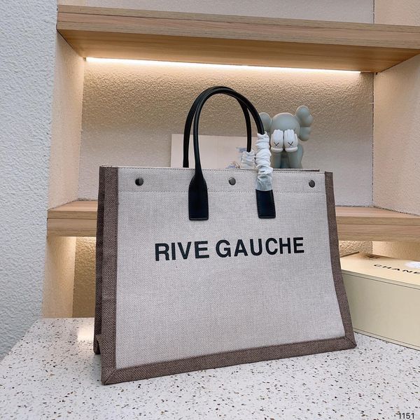 

designer rive gauche beach tote bag women handbag luxury fashion shopping handbags linen large bags travel satchel wallet totes