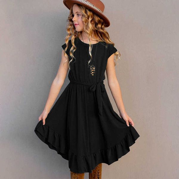 cute shiying children's dress summer new solid round neck simple fashion girls' short, Black;gray
cute shiying children's dress summer new solid round neck simple fashion girls' short, Black;gray