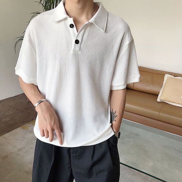 men's polos korean clothing waffle plaid men short sleeve sweatshirt cool boys casual fashion oversized polo t shirt harajuku streetwea, White;black
men's polos korean clothing waffle plaid men short sleeve sweatshirt cool boys casual fashion oversized polo t shirt harajuku streetwea, White;black