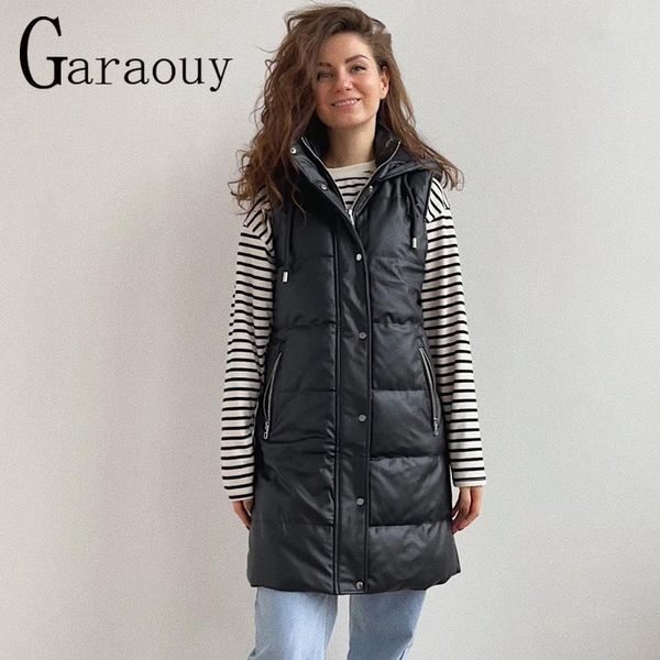 vests garaouy 2022 new women black sleeveless faux leathe hooded vest coat vintage cotton waistcoat female sleeveless jacket outwear, Black;white
vests garaouy 2022 new women black sleeveless faux leathe hooded vest coat vintage cotton waistcoat female sleeveless jacket outwear, Black;white