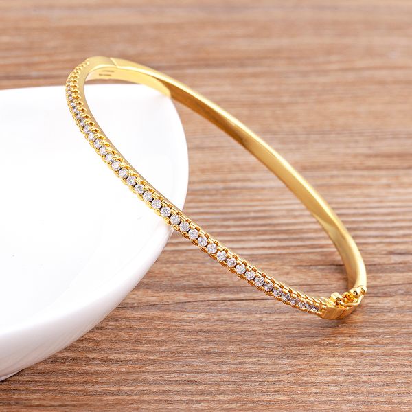 bangle nidin colorful white color cubic zirconia thin bangles bracelets for women wedding elegant jewelry gifts trendy 230424, Black
bangle nidin colorful white color cubic zirconia thin bangles bracelets for women wedding elegant jewelry gifts trendy 230424, Black