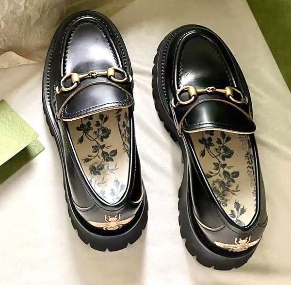 Designer Leather Loafers with Metal Buckle
