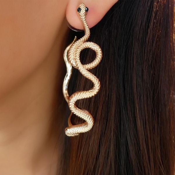 designer earrings gold plated diamond snake shaped earrings street sfashion earrings for women, Golden;silver
designer earrings gold plated diamond snake shaped earrings street sfashion earrings for women, Golden;silver