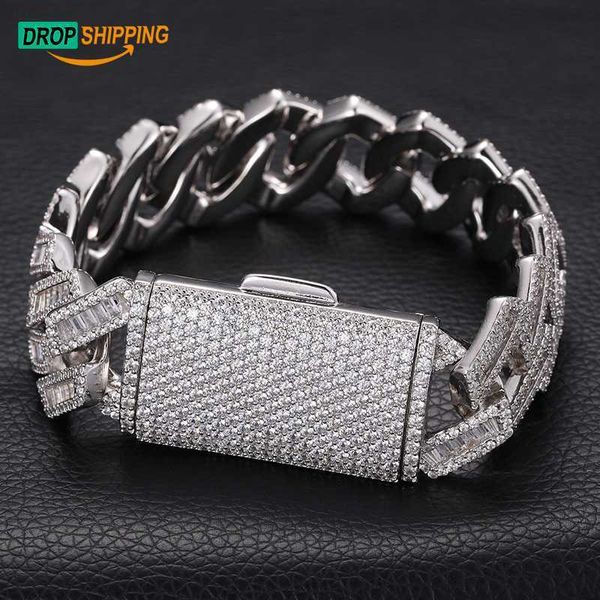 dropshipping fast shipping new arrival 20mm gold plated brass 5a baguette cz diamond iced out cuban link chain necklace, Silver
dropshipping fast shipping new arrival 20mm gold plated brass 5a baguette cz diamond iced out cuban link chain necklace, Silver