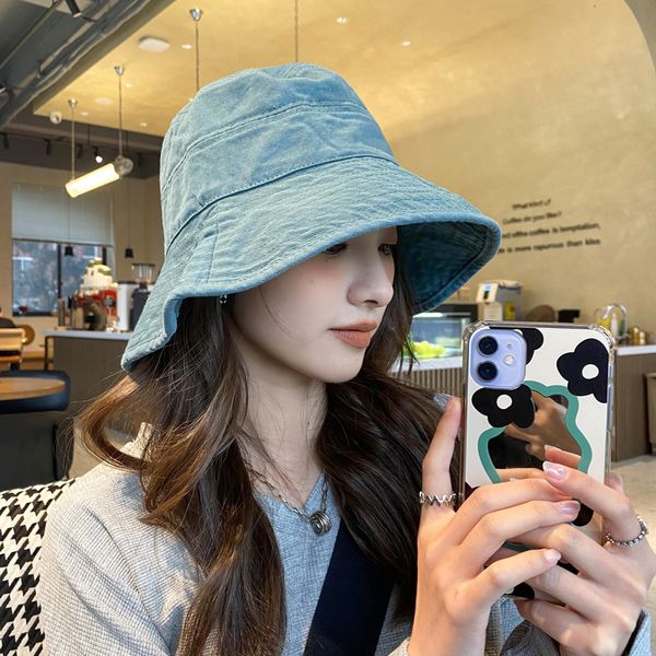 wide brim hats bucket hats denim fisherman hat wide brim female summer sun shading big brim hat summer sun solar system 230424, Blue;gray
wide brim hats bucket hats denim fisherman hat wide brim female summer sun shading big brim hat summer sun solar system 230424, Blue;gray