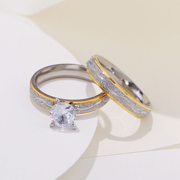 cluster rings 4mm couple lover engagement rings for women men stainless steel ring with zircon korean style jewelry for wedding wc033 230424, Golden;silver
cluster rings 4mm couple lover engagement rings for women men stainless steel ring with zircon korean style jewelry for wedding wc033 230424, Golden;silver