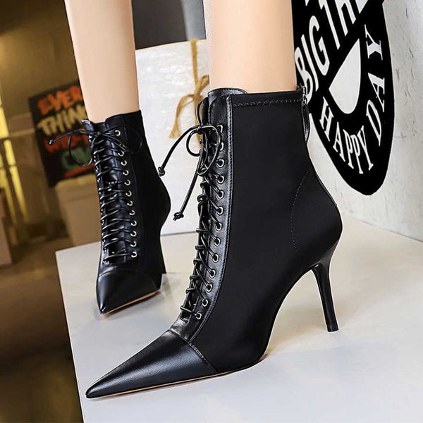 big size 34-43 stretch lycra fashion ankle boots women black pointy toe leather lace up pumps lady high heels party shoes autumn 230424
big size 34-43 stretch lycra fashion ankle boots women black pointy toe leather lace up pumps lady high heels party shoes autumn 230424