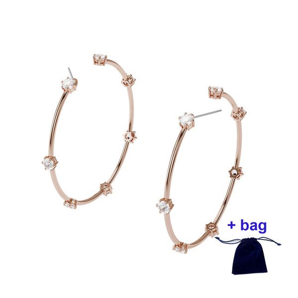 swa fashion charm earrings constella large hoop earrings, round cut, small size, white, rose gold tone plated, Golden
swa fashion charm earrings constella large hoop earrings, round cut, small size, white, rose gold tone plated, Golden