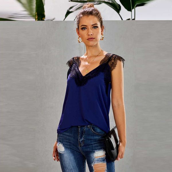 wears shi ying a vest t-shirt for women's summer new european v-neck sleeveless lace patchwork suspender 251886, White
wears shi ying a vest t-shirt for women's summer new european v-neck sleeveless lace patchwork suspender 251886, White