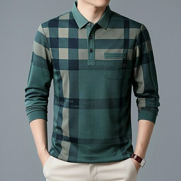 men's polos fashion men striped plaid vintage polo shirts spring autumn long sleeve business male clothes basic pockets casual loose 2, White;black
men's polos fashion men striped plaid vintage polo shirts spring autumn long sleeve business male clothes basic pockets casual loose 2, White;black