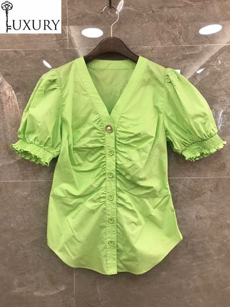 women's blouses shirts casual summer 100%cotton blouses women v-neck pleated deco short sleeve fashion button shirts green white orange
women's blouses shirts casual summer 100%cotton blouses women v-neck pleated deco short sleeve fashion button shirts green white orange
