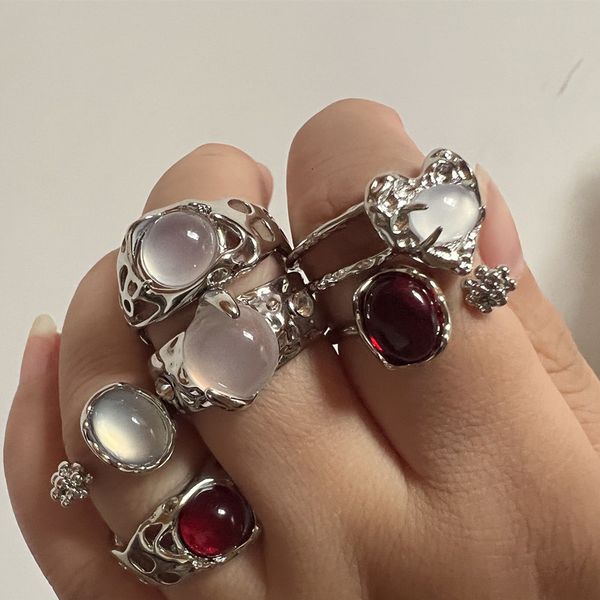 cluster rings vintage silver color red oval ring for women trendy elegant irregular natural stone luxury ring woman y2k aesthetic jewelry gi, Golden;silver
cluster rings vintage silver color red oval ring for women trendy elegant irregular natural stone luxury ring woman y2k aesthetic jewelry gi, Golden;silver