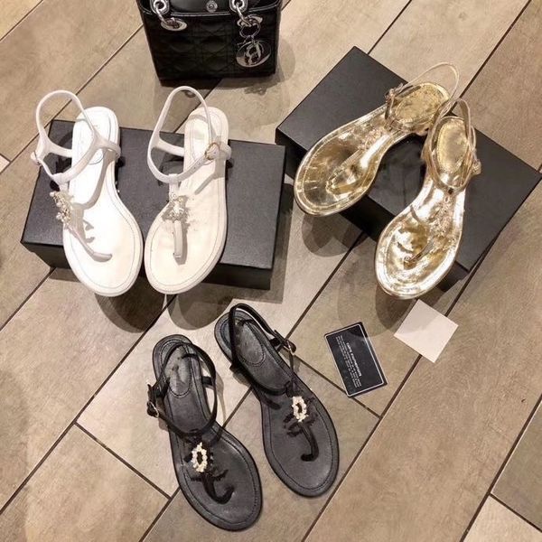 designer summer famous sandals paris clip toe flat bottomed beach sandals pearls c buckle women's travel and holiday fashion one button, Black
designer summer famous sandals paris clip toe flat bottomed beach sandals pearls c buckle women's travel and holiday fashion one button, Black