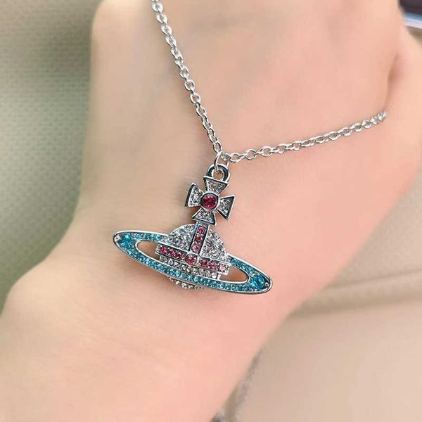 empress dowager vivian kika series color diamond saturn necklace women's net red ins celebrities light luxury, Silver
empress dowager vivian kika series color diamond saturn necklace women's net red ins celebrities light luxury, Silver