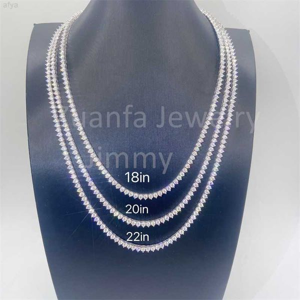 new three claws setting moissanite vvs diamond tennis chain necklace, Silver
new three claws setting moissanite vvs diamond tennis chain necklace, Silver