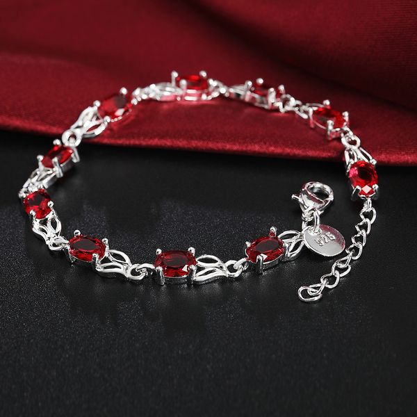 beaded 925 sterling silver bracelets for women wild red crystal chain fashion lady wedding party christmas gifts jewelry 230424, Black
beaded 925 sterling silver bracelets for women wild red crystal chain fashion lady wedding party christmas gifts jewelry 230424, Black