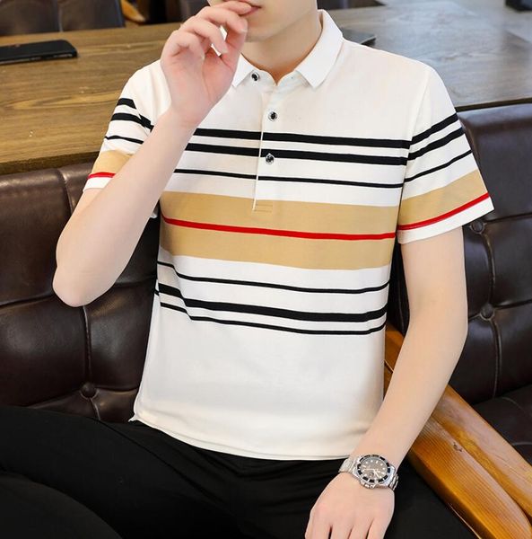 men's t-shirts designer classic striped short sleeved t-shirt men's summer high-end business cotton polo shirt fashion half sleeve, White;black
men's t-shirts designer classic striped short sleeved t-shirt men's summer high-end business cotton polo shirt fashion half sleeve, White;black