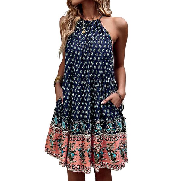 halter sleeveless a-line mini casual dress polyester pullover tied ribbon lace-up back loose high waist floral printed panelled ruffles swee, Black;gray
halter sleeveless a-line mini casual dress polyester pullover tied ribbon lace-up back loose high waist floral printed panelled ruffles swee, Black;gray