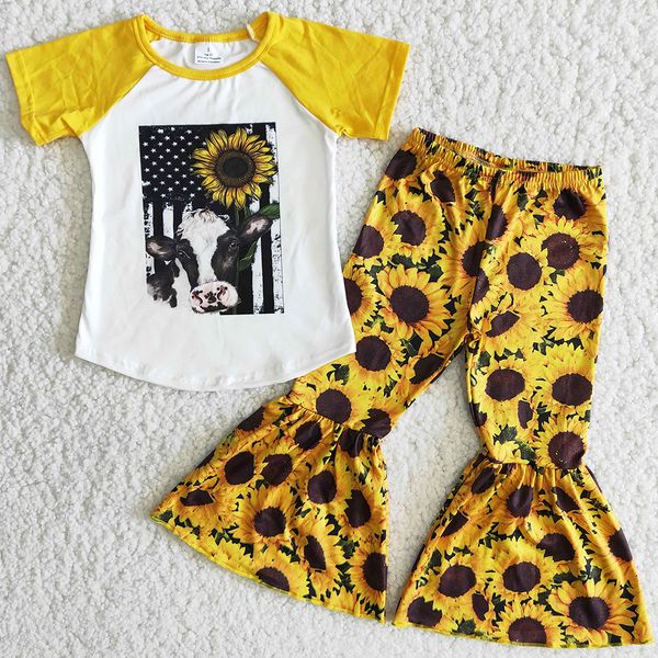 rts toddle girl clothes sets cow sunflower print boutique girls clothing bell bottom outfits wholesale children baby toddler outfit, White
rts toddle girl clothes sets cow sunflower print boutique girls clothing bell bottom outfits wholesale children baby toddler outfit, White