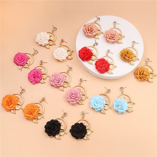 9 colors boho colorful big rose flower dangle earrings for women korean fashion rhinestone petal crystal earrings y2k accessories, Silver
9 colors boho colorful big rose flower dangle earrings for women korean fashion rhinestone petal crystal earrings y2k accessories, Silver