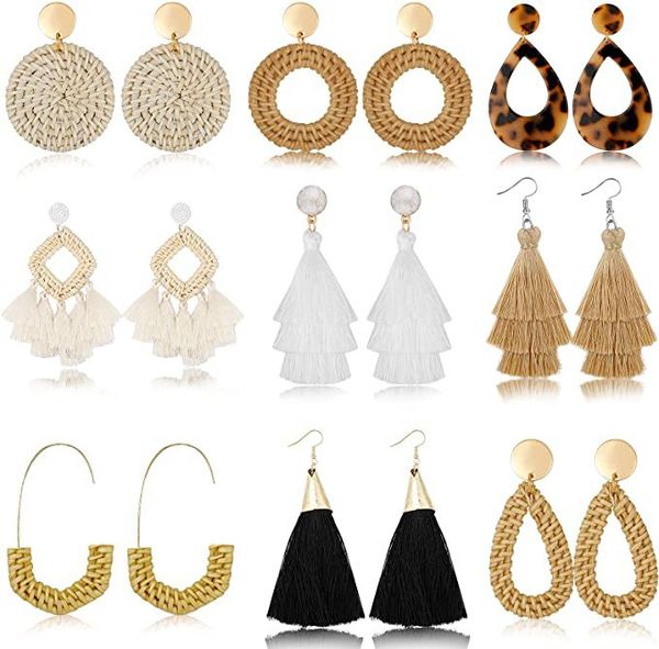 wedding accessories ethnic style retro geometric vine hand woven earrings beach style exaggerated vine woven earrings, White
wedding accessories ethnic style retro geometric vine hand woven earrings beach style exaggerated vine woven earrings, White