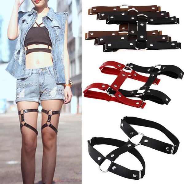 women girls elastic garter belt pu leather punk gothic harness adjustable leg ring femme garters skirt accessories, Slivery;golden
women girls elastic garter belt pu leather punk gothic harness adjustable leg ring femme garters skirt accessories, Slivery;golden