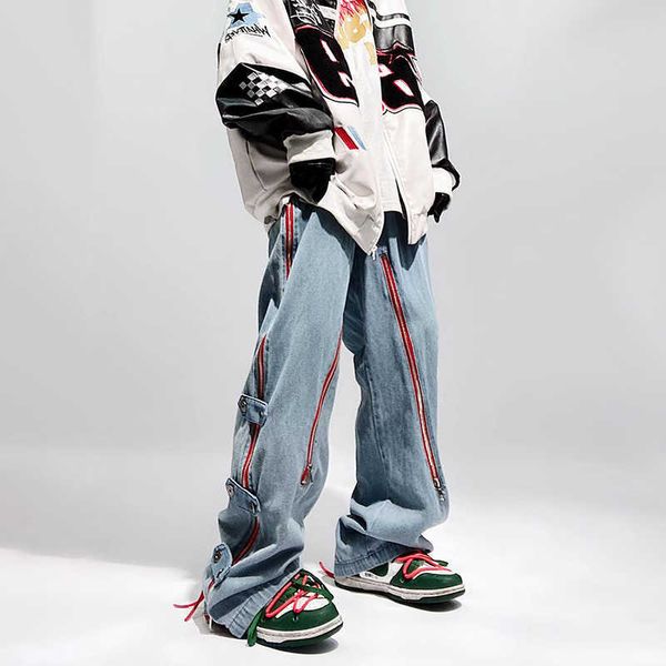 men's jeans houzhou hip hop punk jeans men zipper side button pants oversize black denim trousers male loose casual japanese streetwear, Blue
men's jeans houzhou hip hop punk jeans men zipper side button pants oversize black denim trousers male loose casual japanese streetwear, Blue