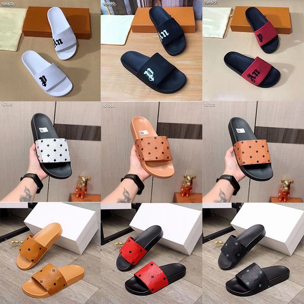 Image of Summer Designer Slippers Luxury Women Mens Sandal Leather Flat Slide Lady Beach Flip Flop Casual Slipper Shoes With Box 35-45