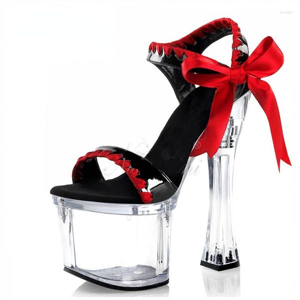 sandals peep toe 18cm super high heeled shoes spool heels clear platform women's bride 7 inches pole dancing, Black
sandals peep toe 18cm super high heeled shoes spool heels clear platform women's bride 7 inches pole dancing, Black