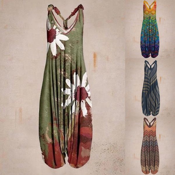 women's jumpsuits rompers summer ethnic printed jumpsuit for women's casual loose waistband without back wide leg harem pants paja, Black;white
women's jumpsuits rompers summer ethnic printed jumpsuit for women's casual loose waistband without back wide leg harem pants paja, Black;white