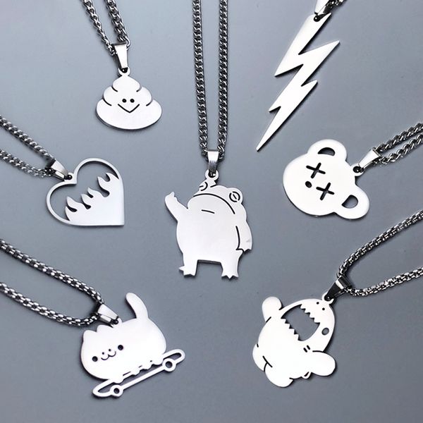 pendant necklaces hip hop steel for women men cute kpop korean fashion doodle couple jewelry party gift 230424, Silver
pendant necklaces hip hop steel for women men cute kpop korean fashion doodle couple jewelry party gift 230424, Silver