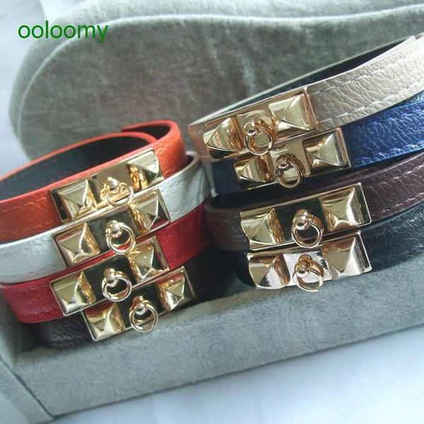 hemres designer bracelet fan punk rivet double layer leather bracelet multi color, Black
hemres designer bracelet fan punk rivet double layer leather bracelet multi color, Black