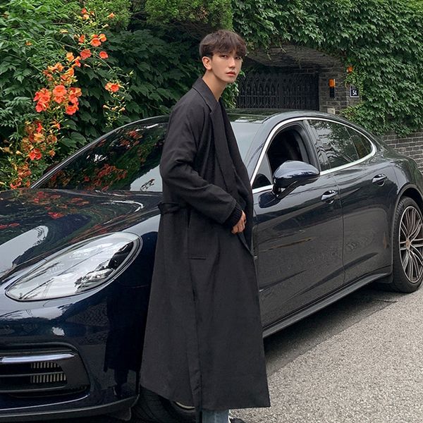 men's trench coats korean mid length trend handsome over the knee student long autumn loose 230424, Tan;black
men's trench coats korean mid length trend handsome over the knee student long autumn loose 230424, Tan;black