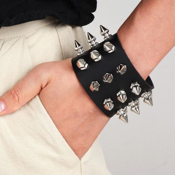 boho spike bracelet vegan leather punk bracelets for women men jewelry goth girl boy cuff bangle studded halloween wristband 13 colors, Black
boho spike bracelet vegan leather punk bracelets for women men jewelry goth girl boy cuff bangle studded halloween wristband 13 colors, Black