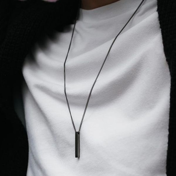 pendant necklaces classic rectangle men stainless steel black color cuban chain for men jewelry gift 230424, Silver
pendant necklaces classic rectangle men stainless steel black color cuban chain for men jewelry gift 230424, Silver